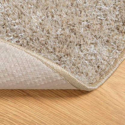 Tappeto a Pelo Lucido Lungo ISTAN Effetto Beige Ø 160 cm - homemem39