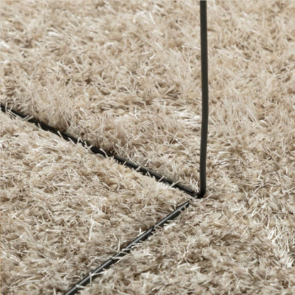 Tappeto a Pelo Lucido Lungo ISTAN Effetto Beige Ø 160 cm - homemem39