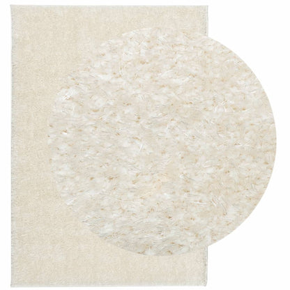 Tappeto a Pelo Lucido Lungo ISTAN Effetto Crema 120x170 cm - homemem39