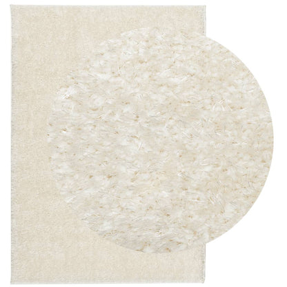 Tappeto a Pelo Lucido Lungo ISTAN Effetto Crema 140x200 cm - homemem39