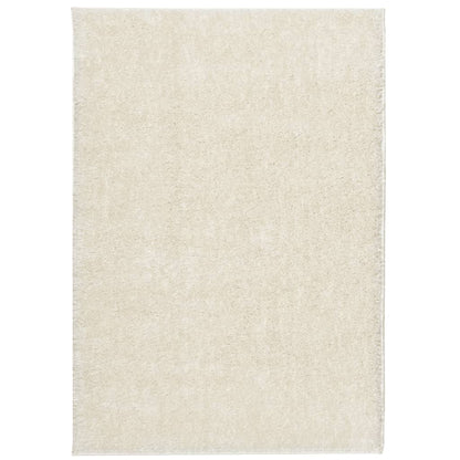 Tappeto a Pelo Lucido Lungo ISTAN Effetto Crema 160x230 cm - homemem39