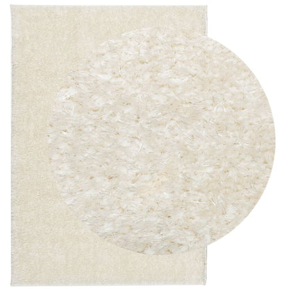 Tappeto a Pelo Lucido Lungo ISTAN Effetto Crema 160x230 cm - homemem39