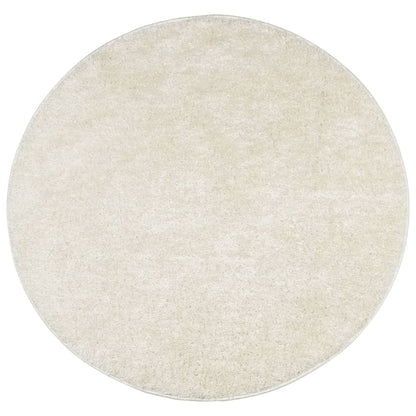 Tappeto a Pelo Lucido Lungo ISTAN Effetto Crema Ø 80 cm - homemem39