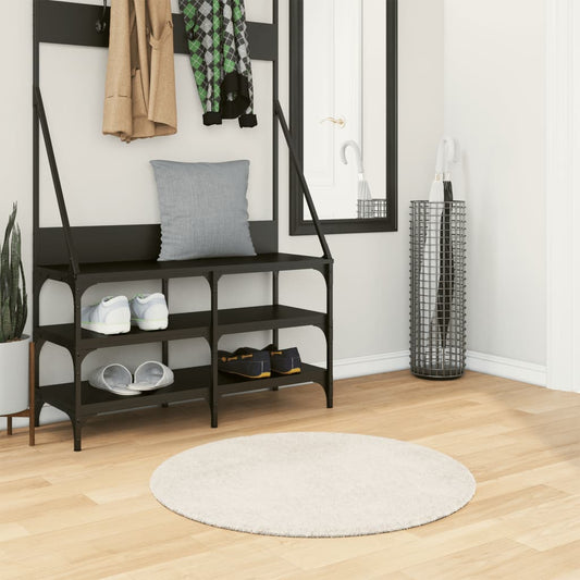 Tappeto a Pelo Lucido Lungo ISTAN Effetto Crema Ø 80 cm - homemem39