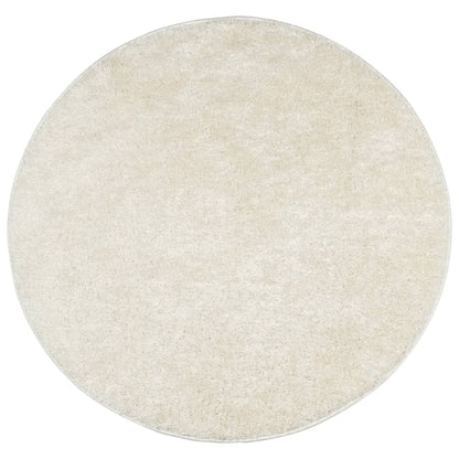 Tappeto a Pelo Lucido Lungo ISTAN Effetto Crema Ø 100 cm - homemem39