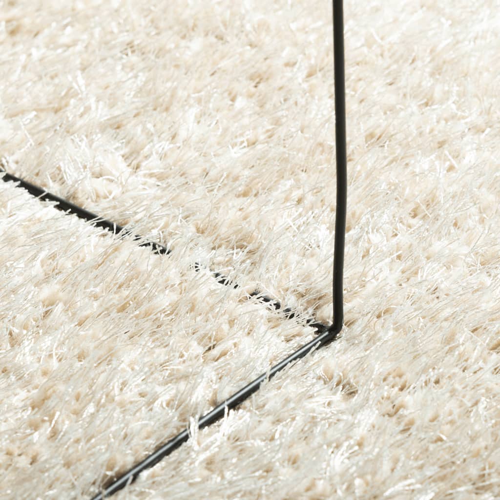 Tappeto a Pelo Lucido Lungo ISTAN Effetto Crema Ø 100 cm - homemem39