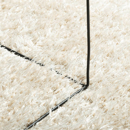 Tappeto a Pelo Lucido Lungo ISTAN Effetto Crema Ø 100 cm - homemem39