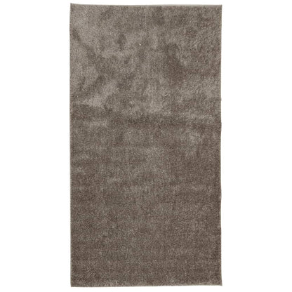 Tappeto a Pelo Lucido Lungo ISTAN Effetto Grigio 80x150 cm