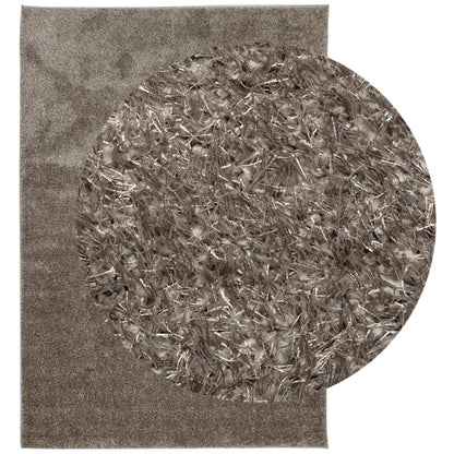 Tappeto a Pelo Lucido Lungo ISTAN Effetto Grigio 140x200 cm - homemem39