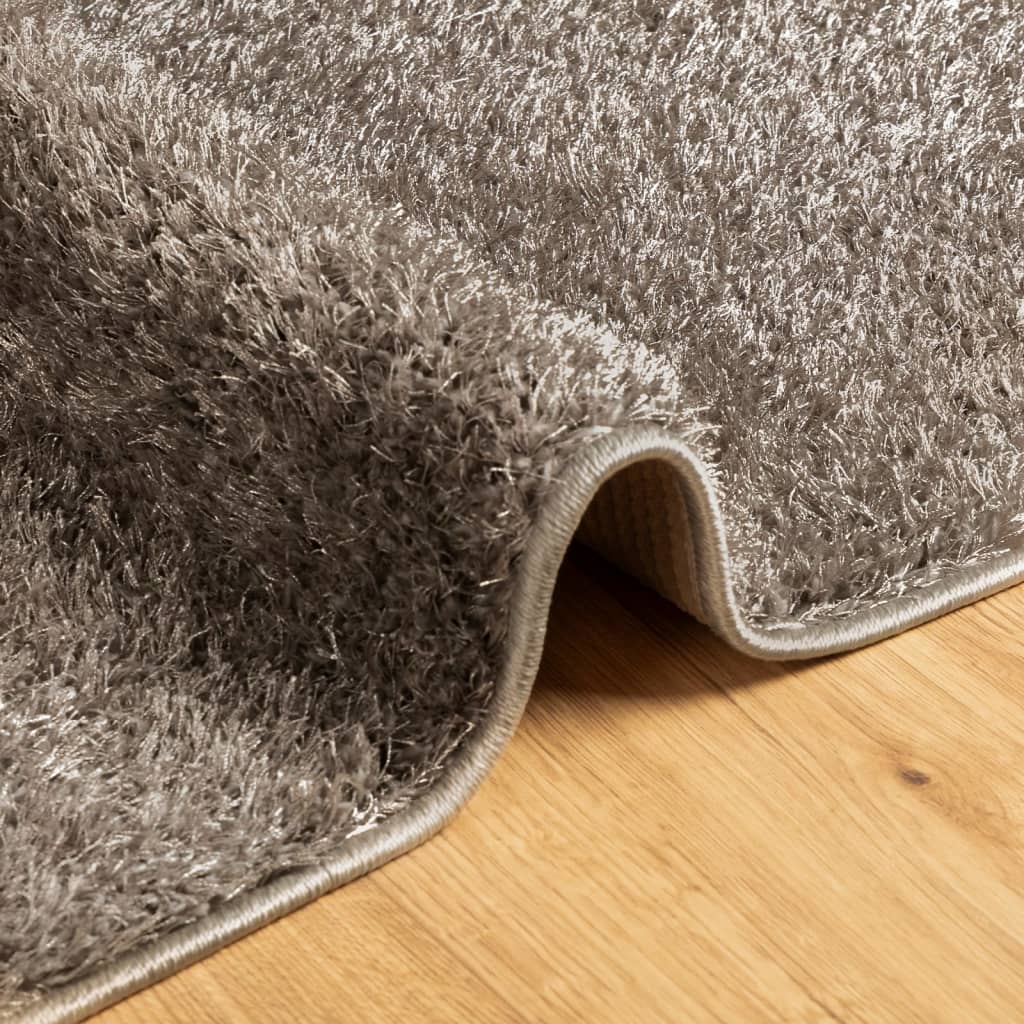 Tappeto a Pelo Lucido Lungo ISTAN Effetto Grigio 140x200 cm - homemem39