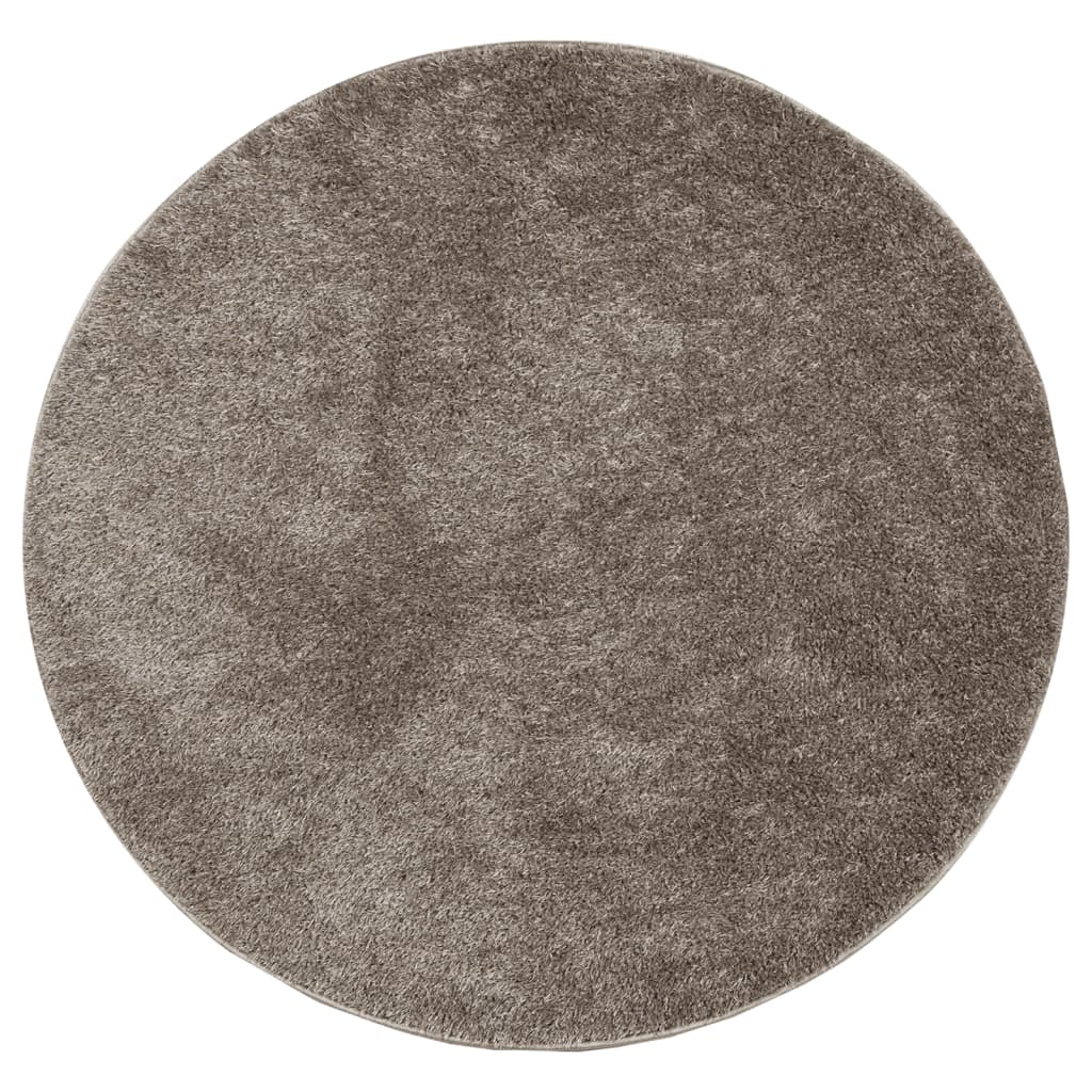 Tappeto a Pelo Lucido Lungo ISTAN Effetto Grigio Ø 80 cm - homemem39