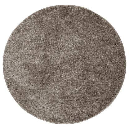 Tappeto a Pelo Lucido Lungo ISTAN Effetto Grigio Ø 80 cm - homemem39