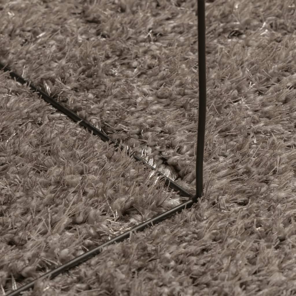 Tappeto a Pelo Lucido Lungo ISTAN Effetto Grigio Ø 80 cm - homemem39