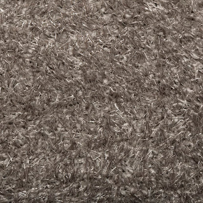Tappeto a Pelo Lucido Lungo ISTAN Effetto Grigio Ø 80 cm - homemem39