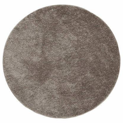 Tappeto a Pelo Lucido Lungo ISTAN Effetto Grigio Ø 200 cm - homemem39