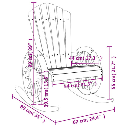Sedie a Dondolo Adirondack 2 pz in Legno Massello di Abete - homemem39