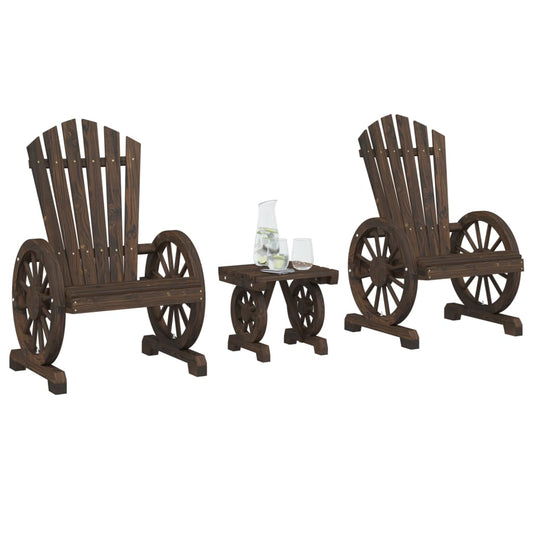 Set Salotto da Giardino 3 pz in Legno Massello di Abete - homemem39