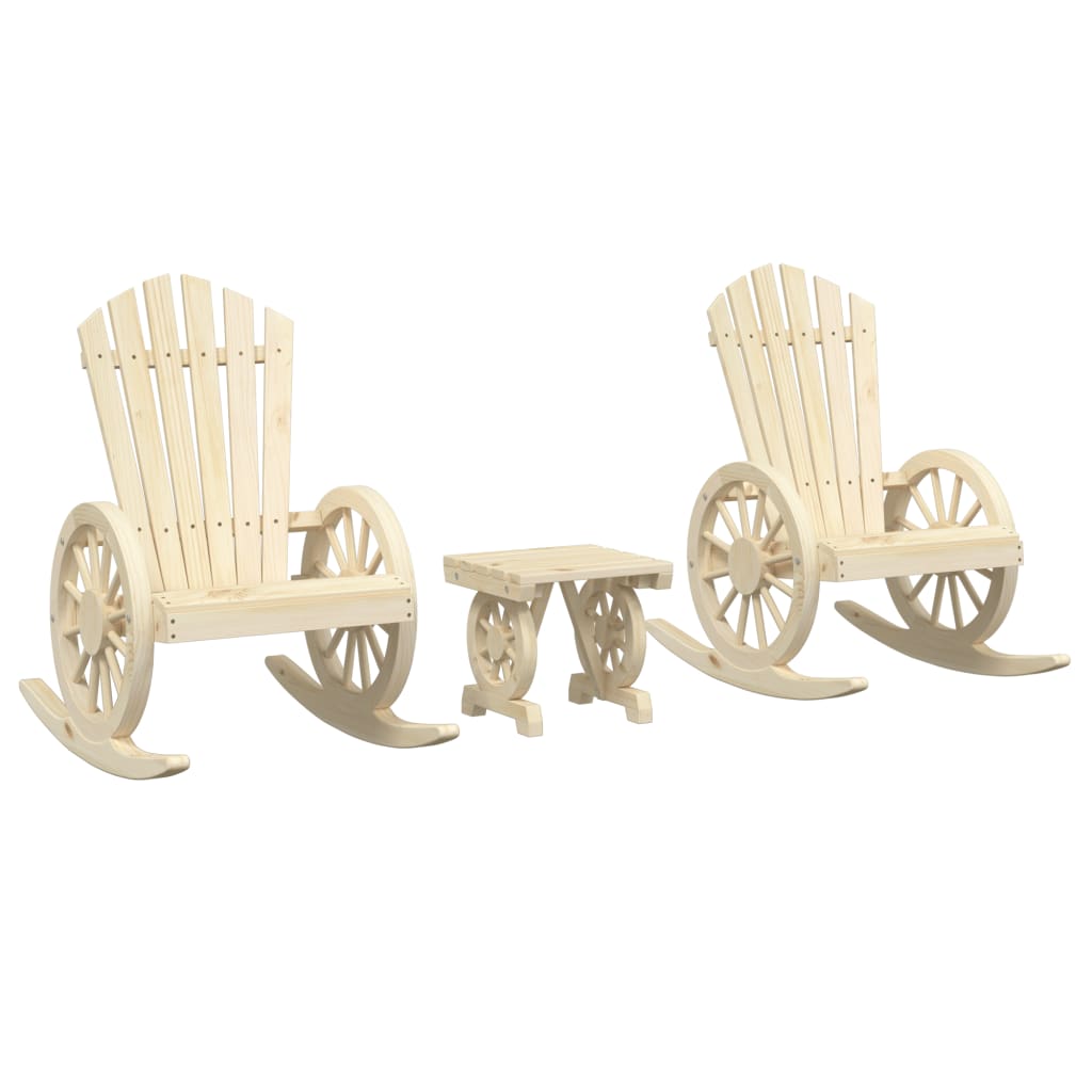 Set Salotto da Giardino 3 pz in Legno Massello di Abete - homemem39