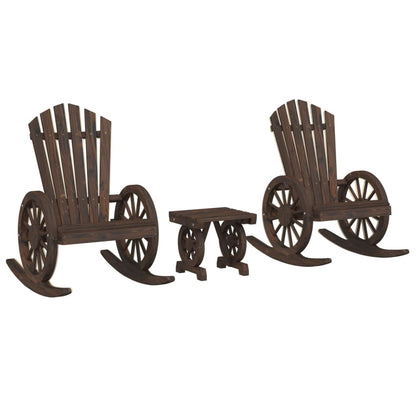 Set Salotto da Giardino 3 pz in Legno Massello di Abete