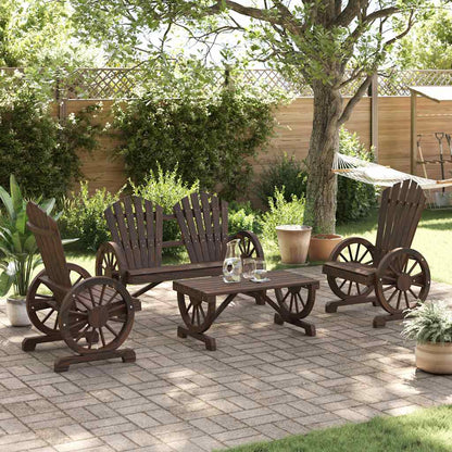 Set Salotto da Giardino 4 pz in Legno Massello di Abete - homemem39