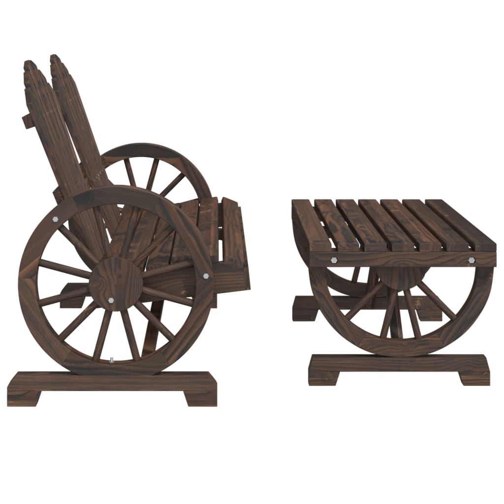 Set Salotto da Giardino 4 pz in Legno Massello di Abete - homemem39