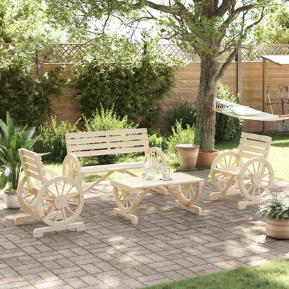 Set Salotto da Giardino 4 pz in Legno Massello di Abete | homemem39