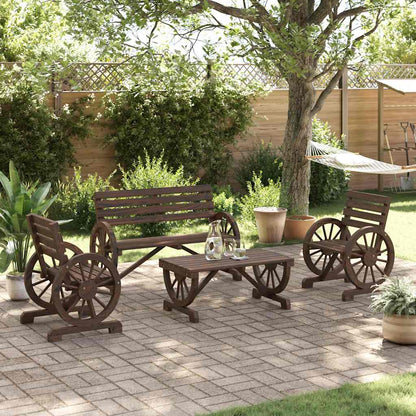 Set Salotto da Giardino 4 pz in Legno Massello di Abete | homemem39