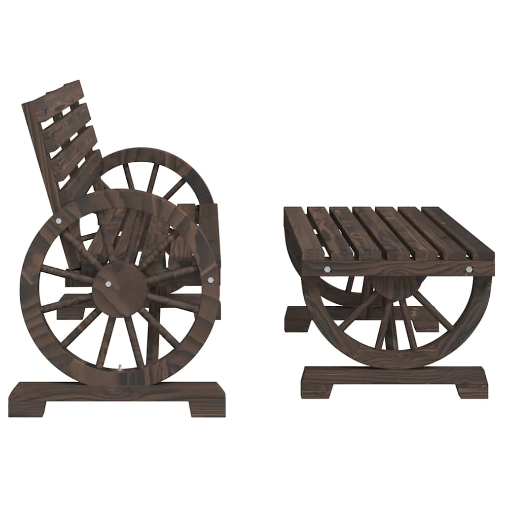 Set Salotto da Giardino 4 pz in Legno Massello di Abete | homemem39