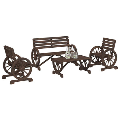 Set Salotto da Giardino 4 pz in Legno Massello di Abete - homemem39
