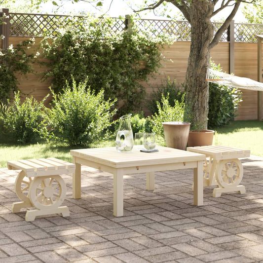 Poggiapiedi da Giardino 2 pz in Legno Massello di Abete | homemem39