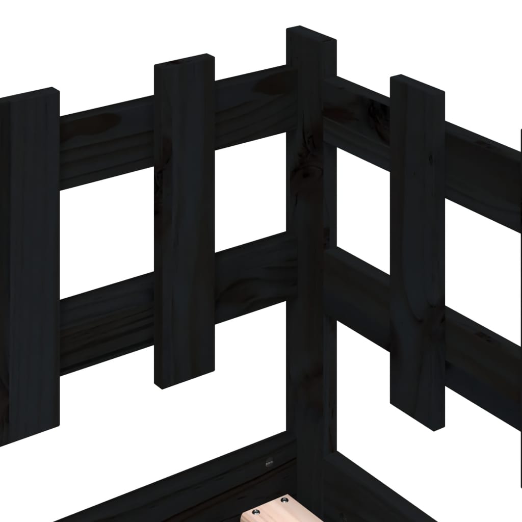 Dormeuse Nera 90x200 cm in Legno Massello di Pino - homemem39