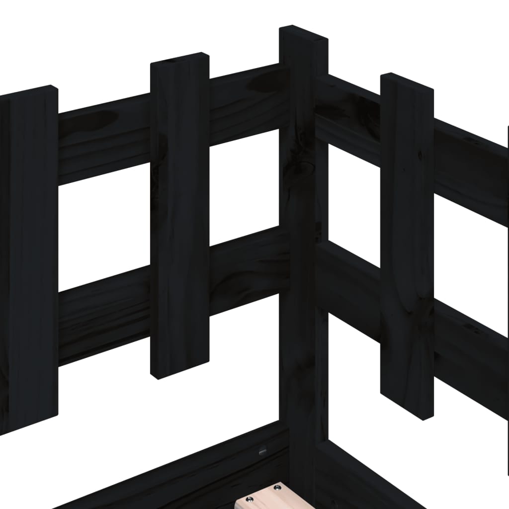 Dormeuse Nera 90x190 cm in Legno Massello di Pino - homemem39