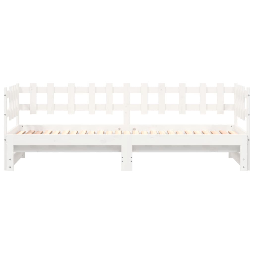 Dormeuse Estraibile Bianca 2x(80x200) cm Legno Massello di Pino - homemem39