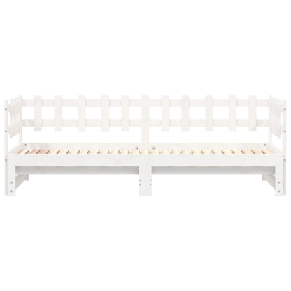Dormeuse Estraibile Bianca 2x(80x200) cm Legno Massello di Pino - homemem39