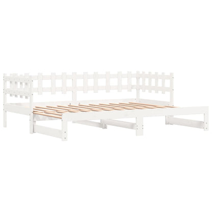 Dormeuse Estraibile Bianca 2x(90x190) cm Legno Massello di Pino - homemem39