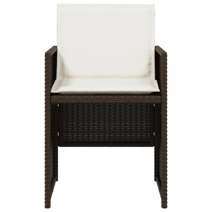 Sedie da Giardino con Cuscini 4 pz Marroni in Polyrattan