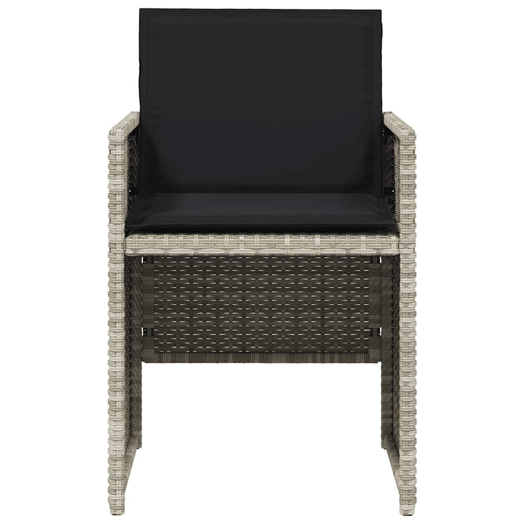 Sedie da Giardino con Cuscini 4 pz Grigio Chiaro in Polyrattan - homemem39