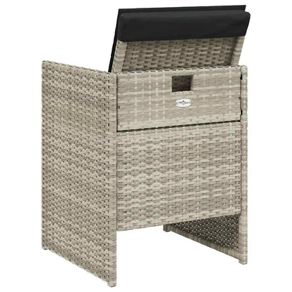 Sedie da Giardino con Cuscini 4 pz Grigio Chiaro in Polyrattan - homemem39