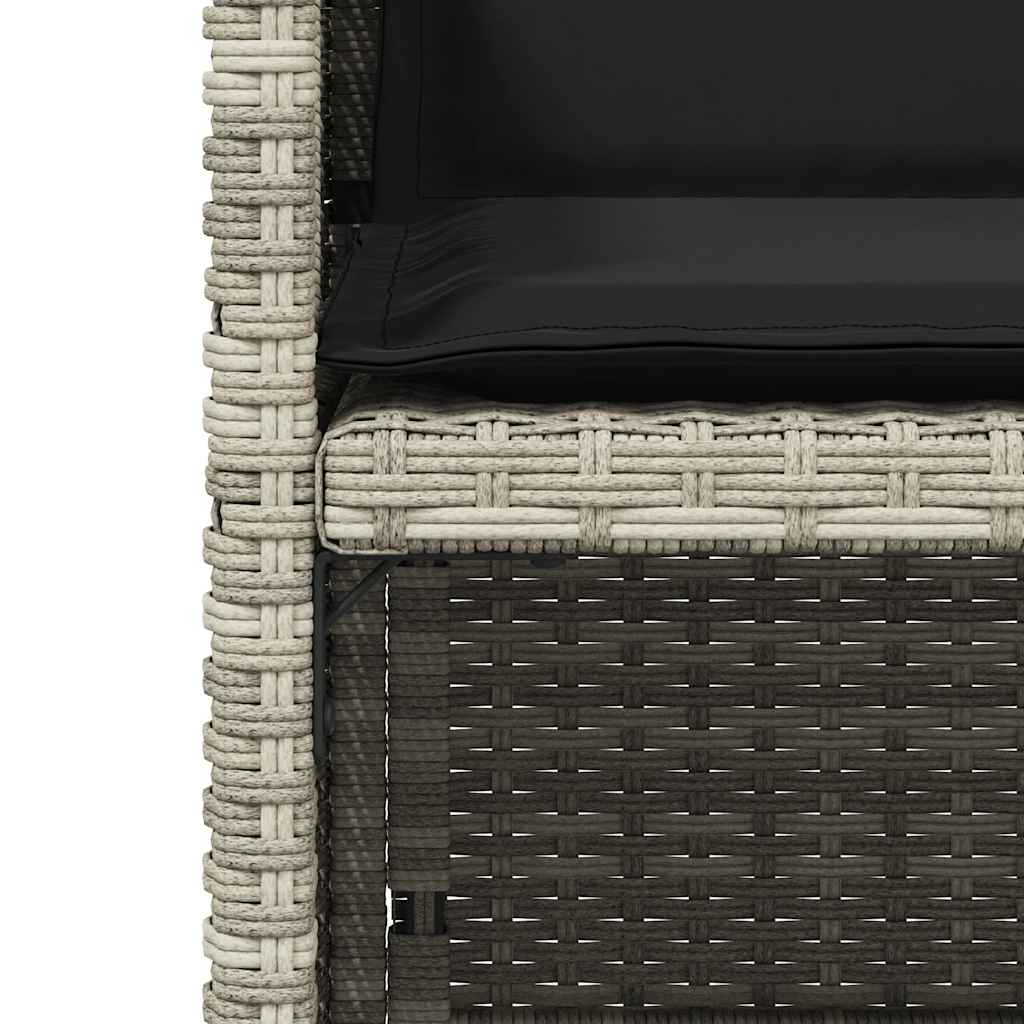 Sedie da Giardino con Cuscini 4 pz Grigio Chiaro in Polyrattan - homemem39