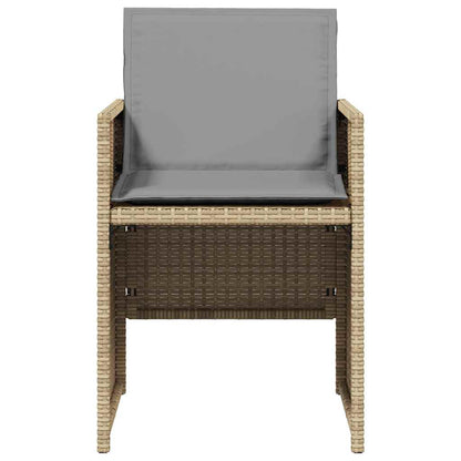 Sedie da Giardino con Cuscini 4 pz Beige Misto in Polyrattan - homemem39
