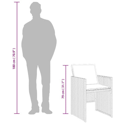 Sedie da Giardino con Cuscini 4 pz Beige Misto in Polyrattan - homemem39