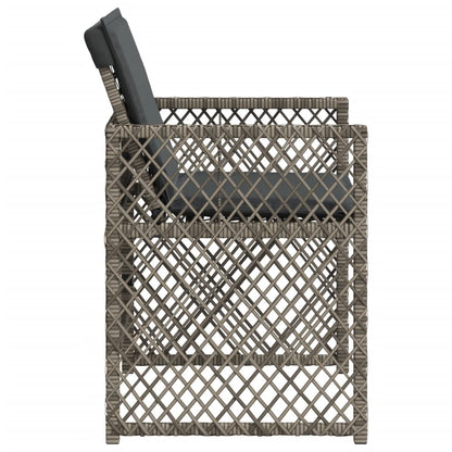Sedie da Giardino con Cuscini 4pz Grigio in Polyrattan