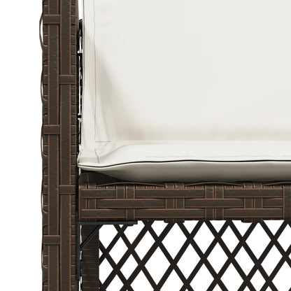 Sedie da Giardino con Cuscini 4 pz Marroni in Polyrattan