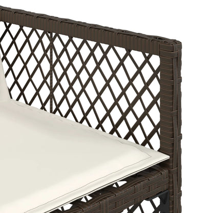 Sedie da Giardino con Cuscini 4 pz Marroni in Polyrattan