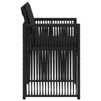 Sedie da Giardino con Cuscini 4 pz Nere in Polyrattan
