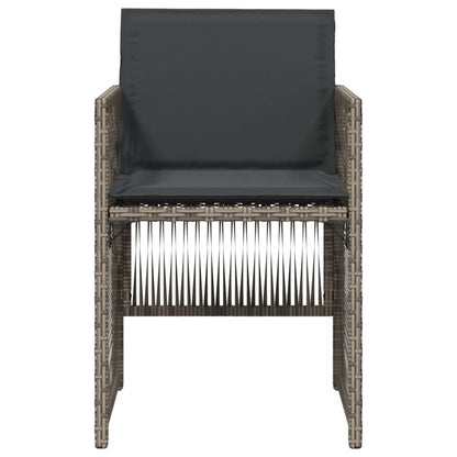 Sedie da Giardino con Cuscini 4pz Grigio in Polyrattan