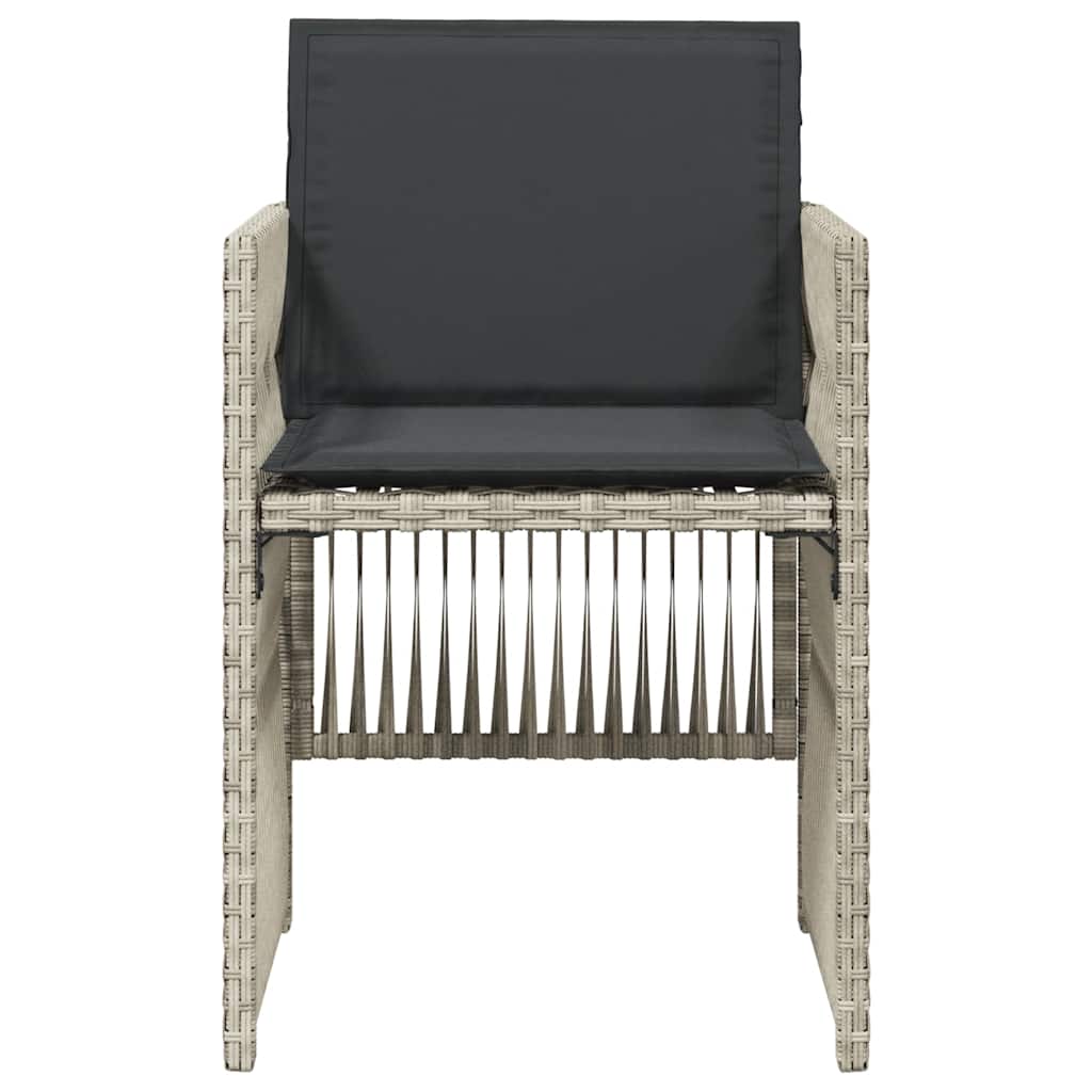 Sedie da Giardino con Cuscini 4 pz Grigio Chiaro in Polyrattan - homemem39