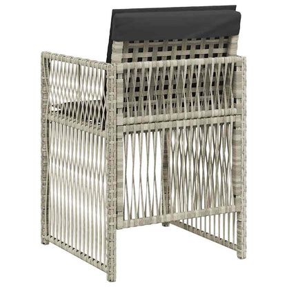 Sedie da Giardino con Cuscini 4 pz Grigio Chiaro in Polyrattan - homemem39