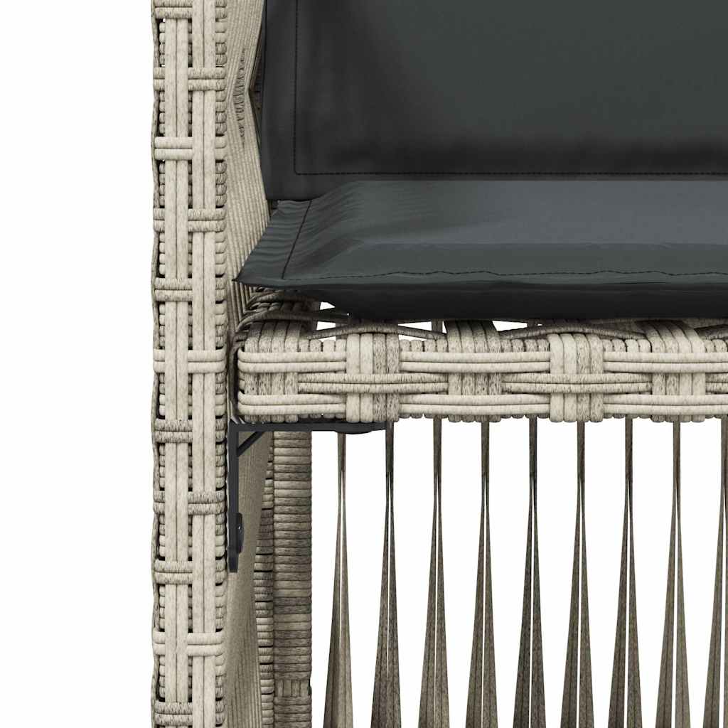 Sedie da Giardino con Cuscini 4 pz Grigio Chiaro in Polyrattan - homemem39