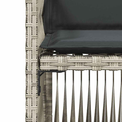 Sedie da Giardino con Cuscini 4 pz Grigio Chiaro in Polyrattan - homemem39